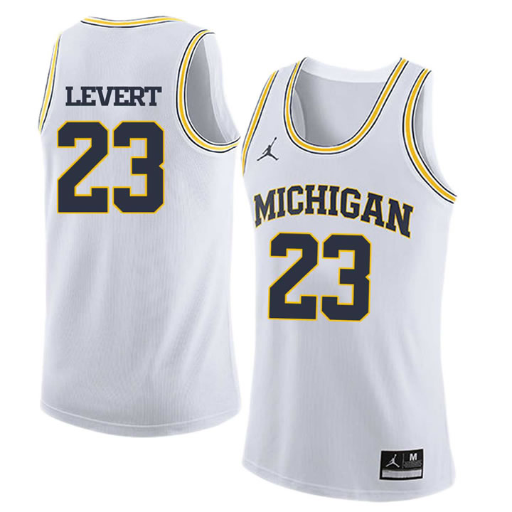 University of Michigan #23 Caris Levert White College Basketball Jersey